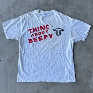 Vintage Hanes beefy white graphic t shirt